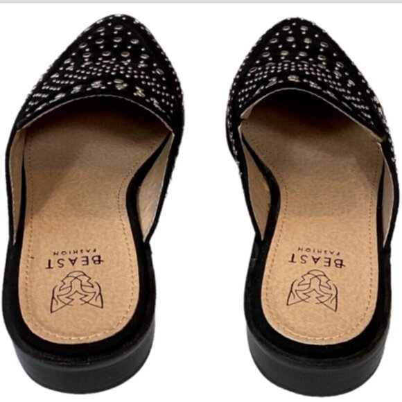 Beast Fashion Rhinestone Studded Mules Slip On Sz 6.5 #294D - Picture 7 of 11